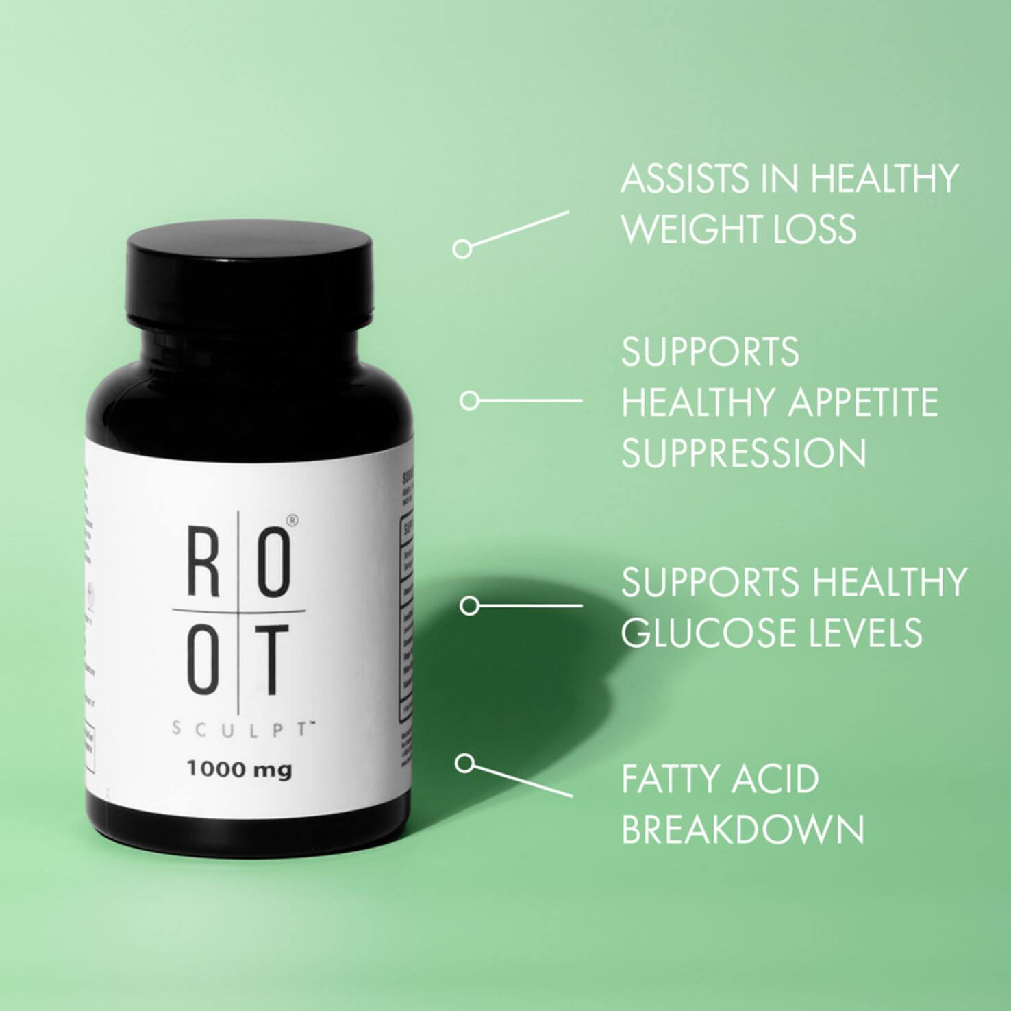 Infographic showing how SCULPT helps with healthy weight loss, appetite suppression, glucose levels, and fatty acid breakdown.